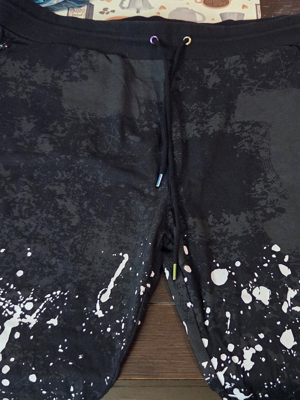 Cookies Sf Black Splatter-Print Drawstring Shorts